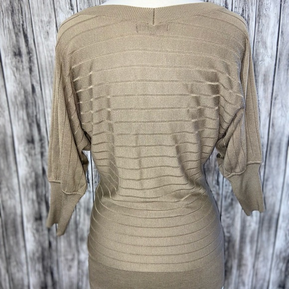 Vntg ATELIER SAB Y2Y Japanese Brand 3/4 Dolman Sleeve Brown KnittedSweater Sz 38 - Picture 4 of 12